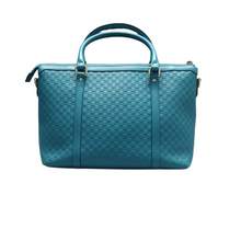 Load image into Gallery viewer, GUCCI Microguccissima Leather Satchel Bag Blue
