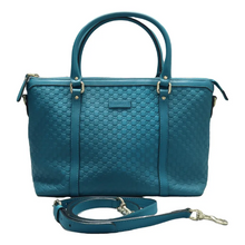 Load image into Gallery viewer, GUCCI Microguccissima Leather Satchel Bag Blue
