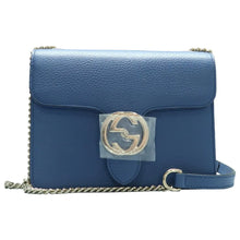 Load image into Gallery viewer, Gucci Interlocking Leather Shoulder Bag Blue
