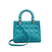 Load image into Gallery viewer, Christian Dior Lady Dior Leather Satchel Bag Blue
