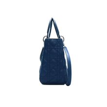 Load image into Gallery viewer, Christian Dior Lady Dior Leather Satchel Bag Blue
