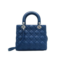 Load image into Gallery viewer, Christian Dior Lady Dior Leather Satchel Bag Blue
