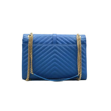 Load image into Gallery viewer, LOUIS VUITTON Envelope Leather Shoulder Bag Blue
