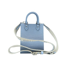 Load image into Gallery viewer, LOUIS VUITTON Sac Plat Epi Leather Satchel Bag Light Blue
