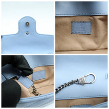 Load image into Gallery viewer, Gucci GG Marmont Calfskin Matelasse Super Mini Shoulder Bag Light Blue
