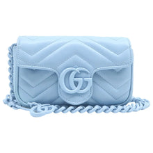 Load image into Gallery viewer, Gucci GG Marmont Calfskin Matelasse Super Mini Shoulder Bag Light Blue
