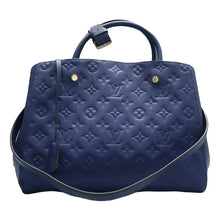 Load image into Gallery viewer, Louis Vuitton Montaigne MM Leather Satchel Bag Blue
