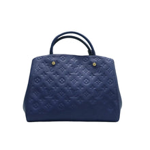 Load image into Gallery viewer, Louis Vuitton Montaigne MM Leather Satchel Bag Blue
