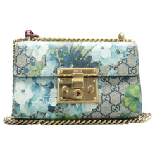 Load image into Gallery viewer, Gucci Small Padlock Blooms GG Supreme Monogram Shoulder Bag Beige/Blue
