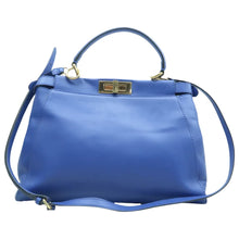 Load image into Gallery viewer, Fendi Peekaboo Iseeu Leather Shoulder Bag Blue
