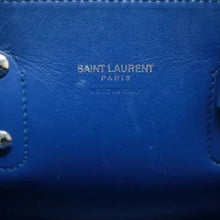 Load image into Gallery viewer, SAINT LAURENT Sac de Jour Leather Satchel Bag Blue
