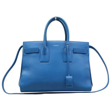 Load image into Gallery viewer, SAINT LAURENT Sac de Jour Leather Satchel Bag Blue
