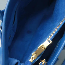 Load image into Gallery viewer, SAINT LAURENT Sac de Jour Leather Satchel Bag Blue
