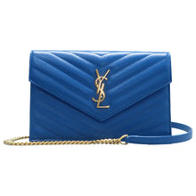 Load image into Gallery viewer, SAINT LAURENT Leather Shoulder Bag Blue
