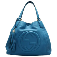 Load image into Gallery viewer, GUCCI Soho Leather Tote Bag Blue
