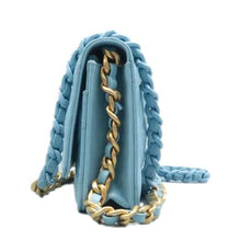 Load image into Gallery viewer, CHANEL Wallet On Chain Quilted Leather Shoulder Bag Blue
