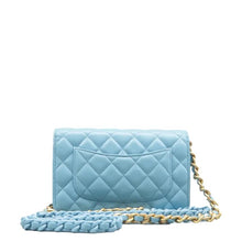 Load image into Gallery viewer, CHANEL Wallet On Chain Quilted Leather Shoulder Bag Blue
