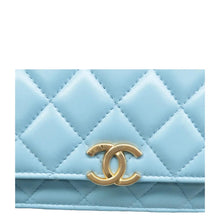 Load image into Gallery viewer, CHANEL Wallet On Chain Quilted Leather Shoulder Bag Blue
