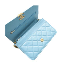 Load image into Gallery viewer, CHANEL Wallet On Chain Quilted Leather Shoulder Bag Blue
