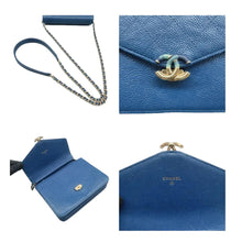 Load image into Gallery viewer, CHANEL Cuba Square Caviar Quilted Leather Wallet On Chain Blue
