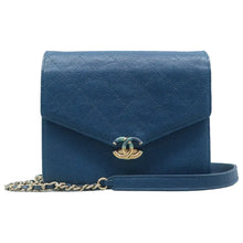 Load image into Gallery viewer, CHANEL Cuba Square Caviar Quilted Leather Wallet On Chain Blue
