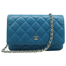 Load image into Gallery viewer, Chanel  WOC Quilted Leather Crossbody Bag Blue
