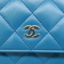 Load image into Gallery viewer, Chanel  WOC Quilted Leather Crossbody Bag Blue
