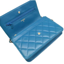 Load image into Gallery viewer, Chanel  WOC Quilted Leather Crossbody Bag Blue
