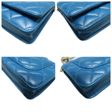 Load image into Gallery viewer, CHANEL Wallet on Chain Pearl Crush Leather Shoulder Bag Blue
