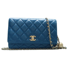 Load image into Gallery viewer, CHANEL Wallet on Chain Pearl Crush Leather Shoulder Bag Blue
