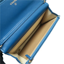 Load image into Gallery viewer, CHANEL Wallet on Chain Pearl Crush Leather Shoulder Bag Blue
