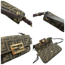 Load image into Gallery viewer, FENDI Baguette Jacquard FF Satchel Bag Brown
