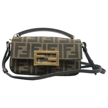 Load image into Gallery viewer, FENDI Baguette Jacquard FF Satchel Bag Brown
