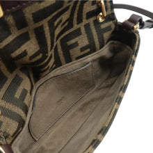 Load image into Gallery viewer, FENDI Baguette Jacquard FF Satchel Bag Brown
