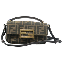 Load image into Gallery viewer, Fendi Baguette Fabric Satchel Bag Brown
