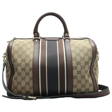 Load image into Gallery viewer, GUCCI Boston Fabric Satchel Bag Brown
