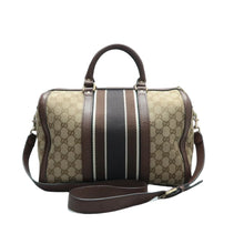 Load image into Gallery viewer, GUCCI Boston Fabric Satchel Bag Brown
