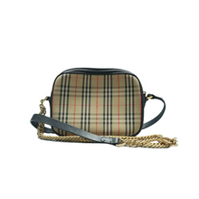 Load image into Gallery viewer, Burberry Leather and Fabric Shoulder Bag Brown
