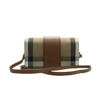 Load image into Gallery viewer, Burberry Leather &amp; Fabric Shoulder Bag Brown
