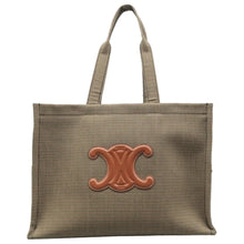 Load image into Gallery viewer, Celine Cabas Tweed Satchel Bag Brown
