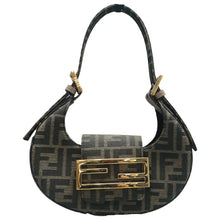 Load image into Gallery viewer, FENDI Cookie Mini Fabric Shoulder Bag Brown
