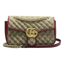 Load image into Gallery viewer, GUCCI GG Marmont Fabric Shoulder Bag Brown
