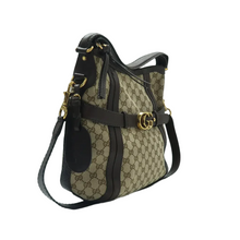 Load image into Gallery viewer, Gucci Running Satchel Bag - brown fabric side view
