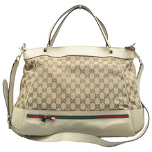 Load image into Gallery viewer, Gucci  Web Mayfair Monogram Margaux Calfskin Tote Beige
