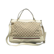 Load image into Gallery viewer, Gucci  Web Mayfair Monogram Margaux Calfskin Tote Beige
