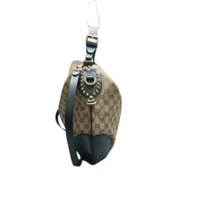 Load image into Gallery viewer, Gucci Patti Stud GG Fabric Satchel Bag Brown
