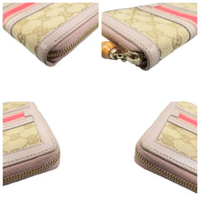 Load image into Gallery viewer, Gucci Vintage Web Rania Zip Around Monogram Cellarius Calfskin Wallet Beige
