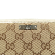 Load image into Gallery viewer, Gucci  Monogram Metal Bar Zip Around Wallet Beige
