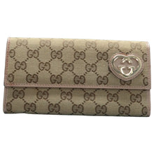 Load image into Gallery viewer, Gucci GG Canvas Leather Lovely Heart Continental Wallet Beige/Metallic
