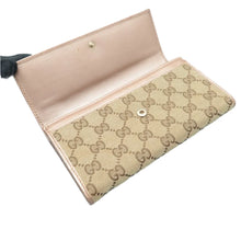 Load image into Gallery viewer, Gucci GG Canvas Leather Lovely Heart Continental Wallet Beige/Metallic
